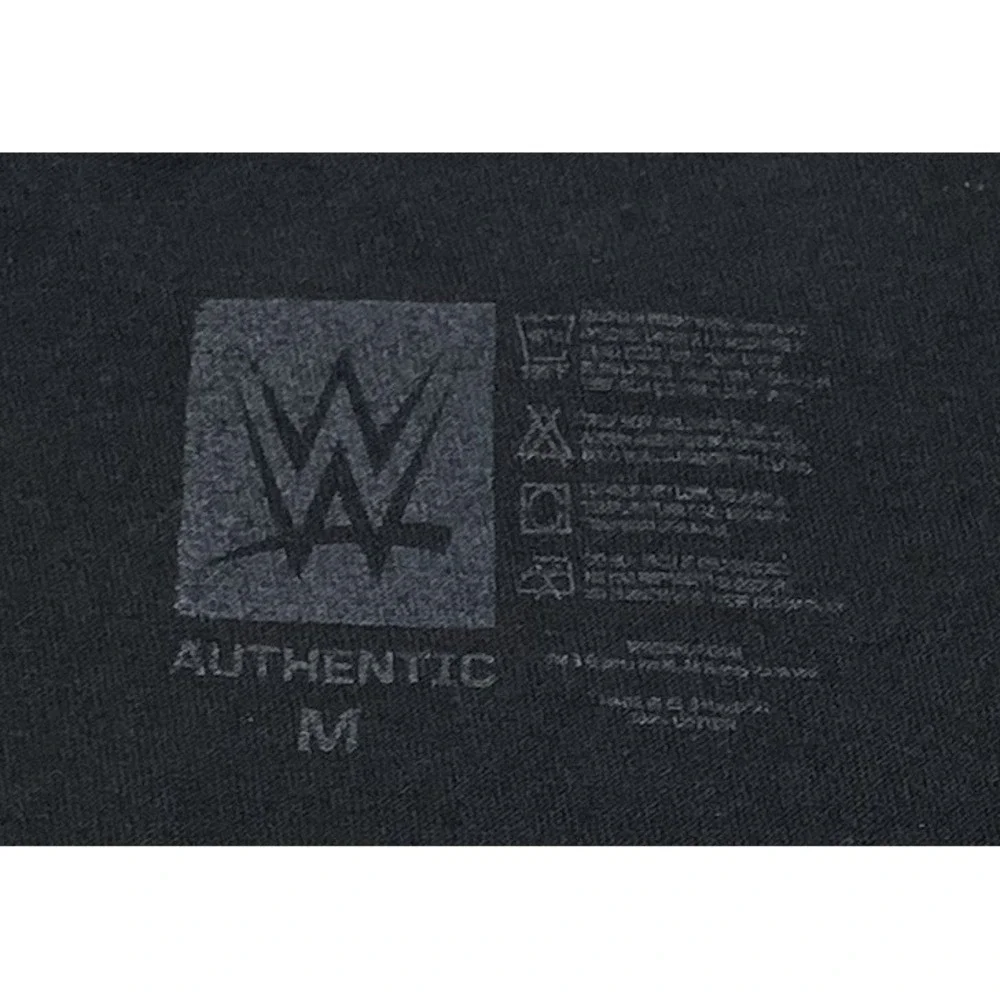 WWE Authentic T-shirt AJ‎ Styles Black Men's Medium DOUBLE SIDED Logo